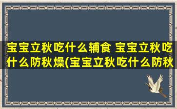 宝宝立秋吃什么辅食 宝宝立秋吃什么防秋燥(宝宝立秋吃什么防秋燥？20种适合秋季的健康辅食推荐)